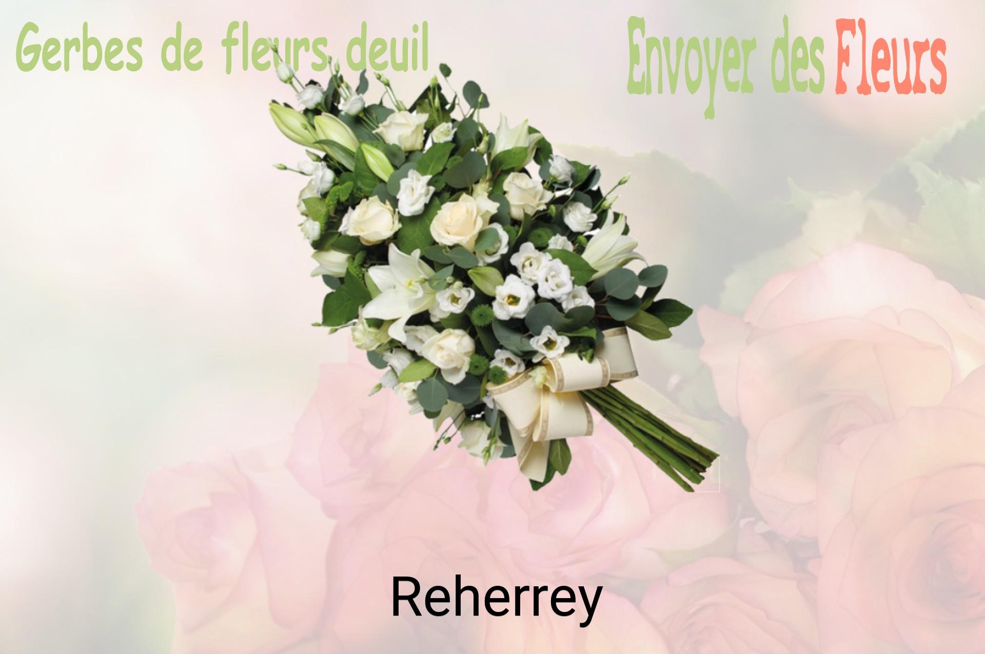 Gerbe de fleurs de deuil livrée à Reherrey
